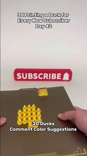 3d Printing a Duck for Every Subscriber Day 42