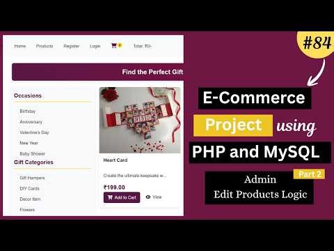 E-Commerce Website Project Using PHP & MySQL|Admin & User Panel| Admin Edit Product Logic :Part2-84