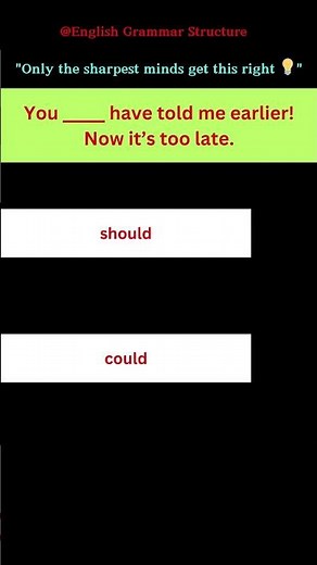 English Grammar Test – Modal Verbs | Should or Could? | #english #quiz #shorts