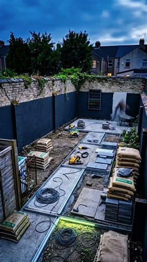 Luxury Night Glow Garden Transformation | Cinematic Backyard Renovation