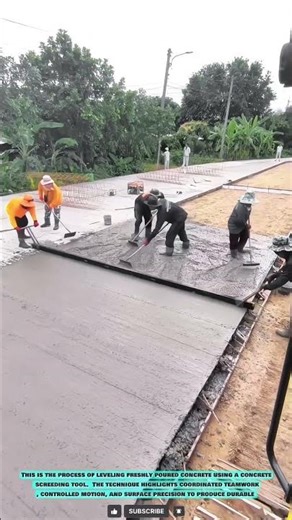 Concrete Screeding Tool: Straight Edge Leveling for Flat Slab Finish