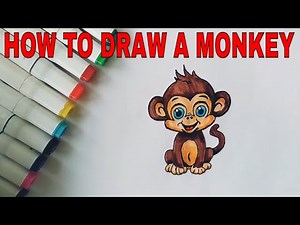 how to draw a cute monkey step by step easy tutorial