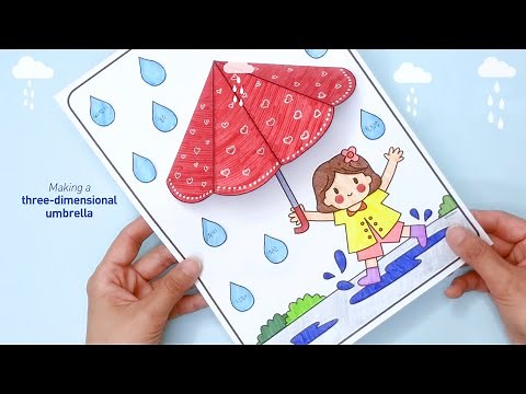 Create a three-dimensional umbrella ☂️ | Summer Art Activities | non-art activity