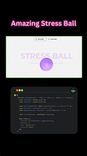Amazing Stress Ball Animation in JavaScript | Satisfying CSS & JS Animation #webdesign #shortsfeed