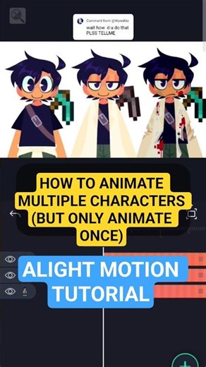 How to animate multiple characters at once #alightmotion #alightmotiontutorial #animationtutorial