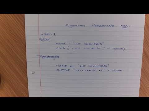 AQA Comptuer Science - GCSE - Pseudocode - Lesson 1 - Basics / Assigning Variables AQA