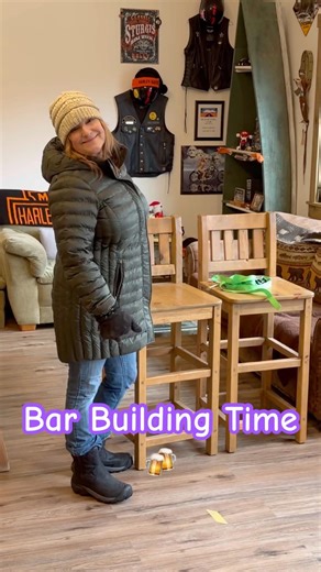 Building a Rustic Bar from Scraps🍻 #diy #diycrafts #diyprojects #diycraft #builder #shorts