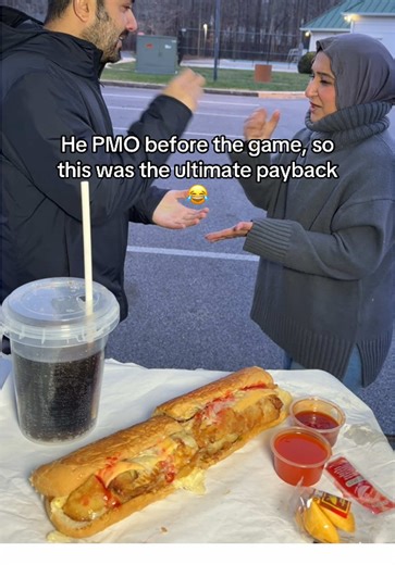 Devouring the entire footlong fish sub#rockpaperscissors #rockpaperfoodchallenge #couplechallenge #couplegame