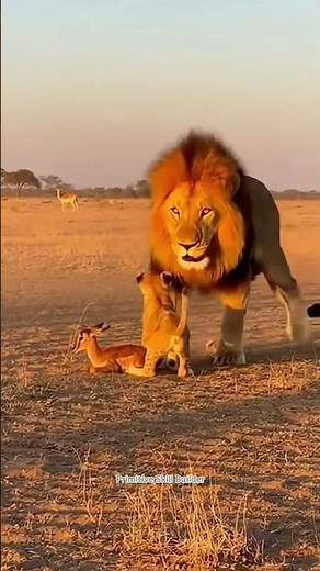 Dad’s Home! Lion Cub Welcomes His Mighty Father 🦁👑