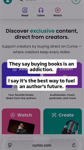 Curios | Self-Publishing Tool for Creators on Instagram: "There is nothing better than supporting the stories and creators you love. 📚 Every purchase helps an author keep writing, keep creating, and keep building the worlds you escape into. Shop with our link in bio and fuel a creator’s future today. #IndieAuthorCommunity #AuthorTools #joincurios #authors #authorsofInstagram"