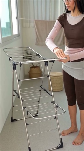 좁은 원룸 베란다, 건조대 하나로 끝냅니다 (접이식 빨래건조대 추천)