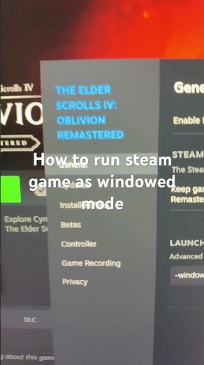 How to run steam game as windowed mode