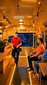 Transforming an Old Bus into a Stunning Cafe | Incredible Interior Renovation #shorts