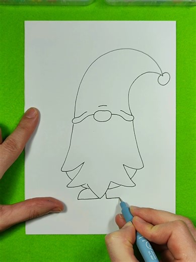 Drawing easy a gnome 🧙‍♂️#drawing #tutorial #funny #gnome #christmas