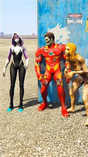 Zombies 🧟‍♂️ run away from hulk #hulk #spiderman #ironman #venom #gta