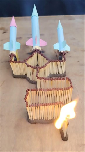 Rockets Experiment match fire sticks experiment #asmrvideo #experiment #experimnent