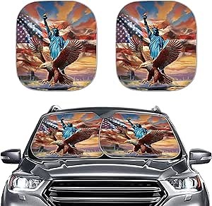 COEQINE Pink Purple Sunset Hawaiian Style Sun Shade for Front Window for Women Men,Tropical Island Sunset Theme Durtable Foldable Windowshield Cover for Protective Automotive