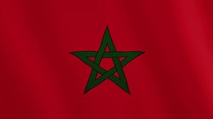 Morocco flag waving animation. Full Screen. Symbol of the country. 4K