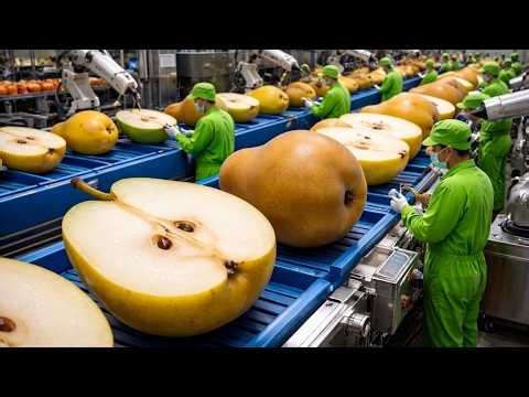 The Secret Behind Perfect Pear Juice! 🍐 (Satisfying Factory Production)