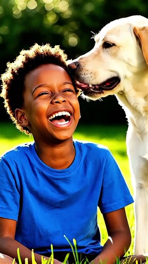 Pure Love 😍 | A Dog’s Kiss & A Child’s Smile Will Melt Your Heart ❤️”#DogLove#ChildAndDog#PureLove