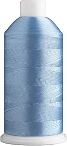 Super B Polyester Embroidery Thread, 40wt Large Spool 5000m, Embroidery Thread for Commercial & Domestic Machine, 175 Popular Colors Machine Embroidery Thread, 100% Polyester - Blue Sky 5554