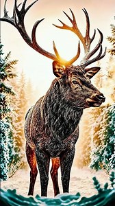 👑 MAJESTIC WINTER STAG 4K Live Wallpaper | Snow Forest Wildlife #shorts