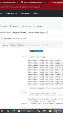 Download source code for linking Kaggle dataset to colab platform