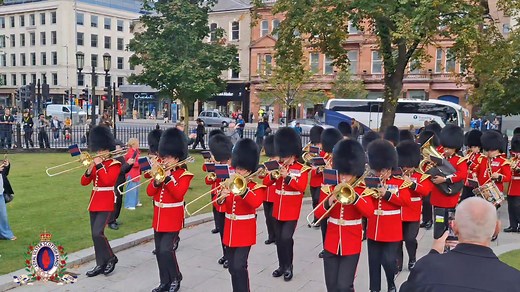 Band of the Irish Guards on parade in the Grounds of Belfast City Hall For their act of Remembrance at the Cenotaph | Loyal Ulster Scottish Bands
