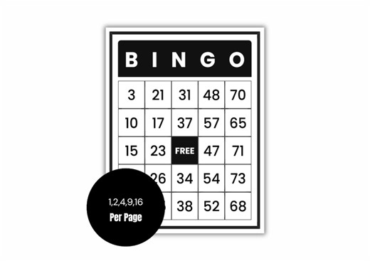 600 Bingo Cards Printable | 5 Sizes | Instant Download PDF | Game for Parties, Events & Fundraisers, Senior Centers, Funny - Etsy