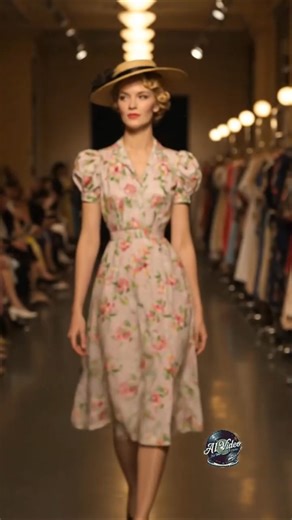 Magical 1940 Fashion Sketch Comes to Life | Vintage Runway Transformation Parody