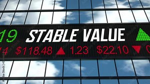 Stable Value Fund Safe Investment Smart Protect Money Market Ticker 3d Animation