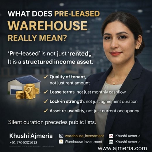 “Pre-leased warehouse” sounds simple.In reality, most people misunderstand what it actually means.