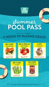 ☀️ Dive into summer savings. ☀️ MyThyme Loyalty Members can unlock 5 weeks of exclusive deals with our Summer Pool Pass. Each time you redeem one of these digital offers through the Fresh Thyme app, you’ll be entered for a chance to win a FREE grill — no extra steps needed. Offers change weekly, so check the app regularly to stay in the loop. Not a member? Join today 👉 https://bit.ly/3GBgVqz 🔎: Full contest rules available on our website. | Fresh Thyme Market