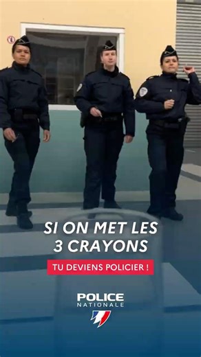 Si on met les 3 crayons, tu deviens policier !