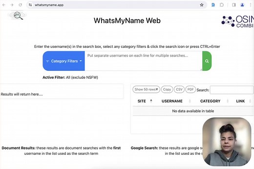 WhatsMyName - Username Enumeration Tool Check out my latest video featuring an excellent username enumeration tool called WhatsMyName.app 🚀 created by Chris Poulter and Micah Hoffman Watch as I showcase WhatsMyName.app and also demo how Forensic OSINT makes screen captures. Don't miss out on this insightful video! #OSINT