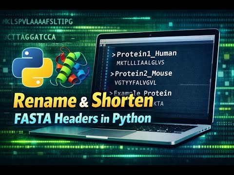 Rename & Edit FASTA Protein File Names in Python | Shorten FASTA Headers Easily