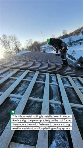 Installing Metal Roofing in Winter Conditions #Roofing #Construction #MetalRoof