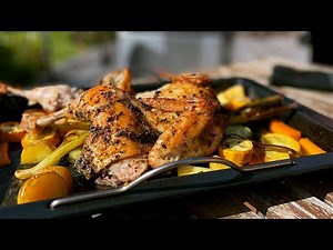 Grillopskrift - Spatchcock kylling på gasgrill