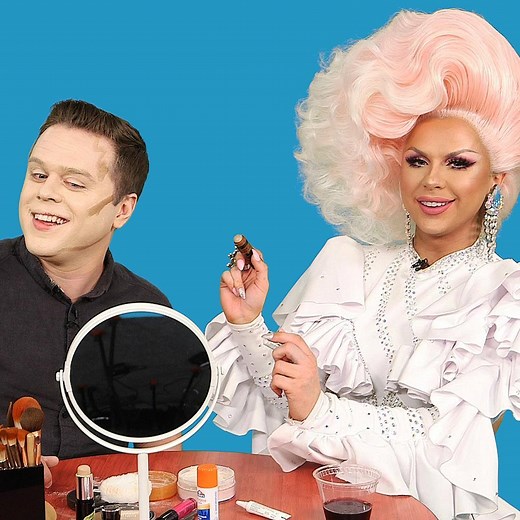 4M views · 2.4K reactions | A straight man tries drag makeup for the first time with RuPaul's Farrah Moan.  | Insider Presents | Facebook