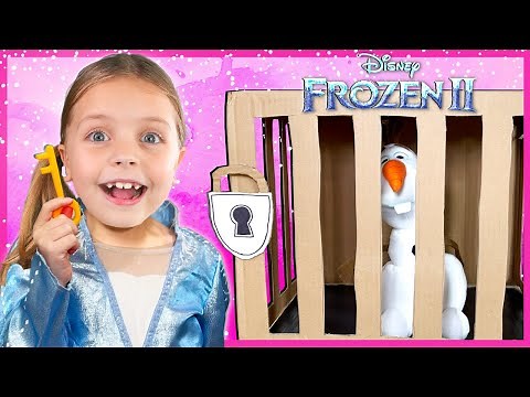 Elsa learns Colors and Uses Keys to Save Olaf! Kin Tin Frozen 2 pretend play
