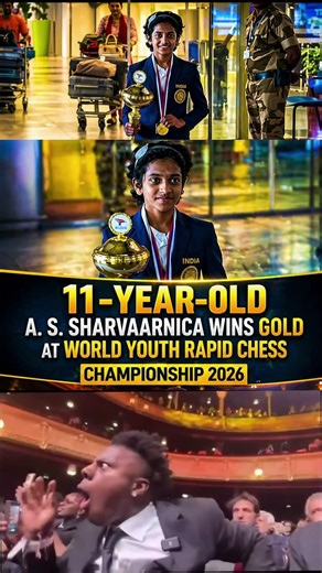 11-Year-Old Indian Girl Wins Gold at World Youth Rapid Chess Championship 🏆♟️