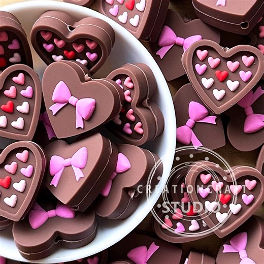 3D Heart Bow Silicone Beads for Charm Making,focal Beads DIY Jewelry Accessories - Etsy