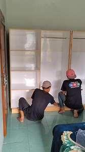 Sliding-door cabinet installation – part 2 #carpenterlife #woodworking #carpenter #woodworkingideas | Jajang Aripin