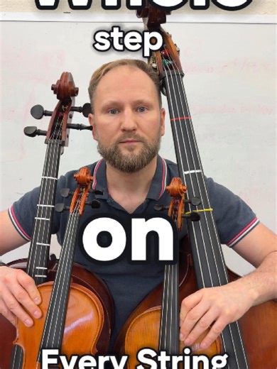 What a Whole Step Looks Like? In this fun video, I show how a whole step looks on violin, viola, cello, and bass. #violin #viola #cello #bass #violinteacher #violinexplained #musiceducation