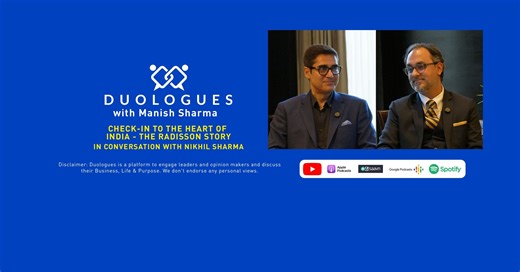 19K views · 86 reactions | In this episode of Duologues, our Chairman, Manish Sharma, engages in a conversation with Nikhil Sharma, Managing Director and Chief Operating Officer of Radisson Hotel Group South Asia. They discuss the future of the luxury hospitality sector in India. Watch the full episode. #PanasonicIndia #Duologues #DuologuesWithManishSharma | Panasonic India | Facebook