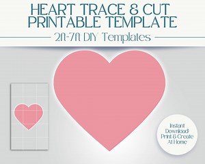 2ft, 3ft, 4ft, 5ft, 6ft, 7ft Heart Trace & Print Template: Printable Stencil PDF for Wood Light up | Wedding and Valentines Decor - Etsy