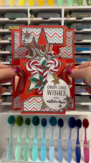 Sam Calcott UK-Mixed Up Craft on Instagram: "I made this gorgeous double version of my Star Showstopper card during my launch, it’s basically two of the die cuts stuck back to back. You can watch me making this live on my Mucers Assemble YT channel, or watch the single version on my Made to Surprise YT channel. Products are available from Craftworld.com  #Showstoppercards #christmascards #madetosurprise #papercraft #cardmaking #craftworld"