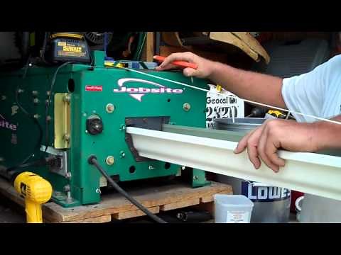 Gutter Machine making new continous gutters for our home
