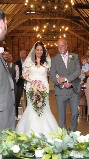 Bride walks down the aisle