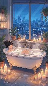 Ghibli Cooking ASMR 🌧️ Rainy Night Routine, Coconut Udon & Blueberry Mojito #foodshorts #easyrecipe